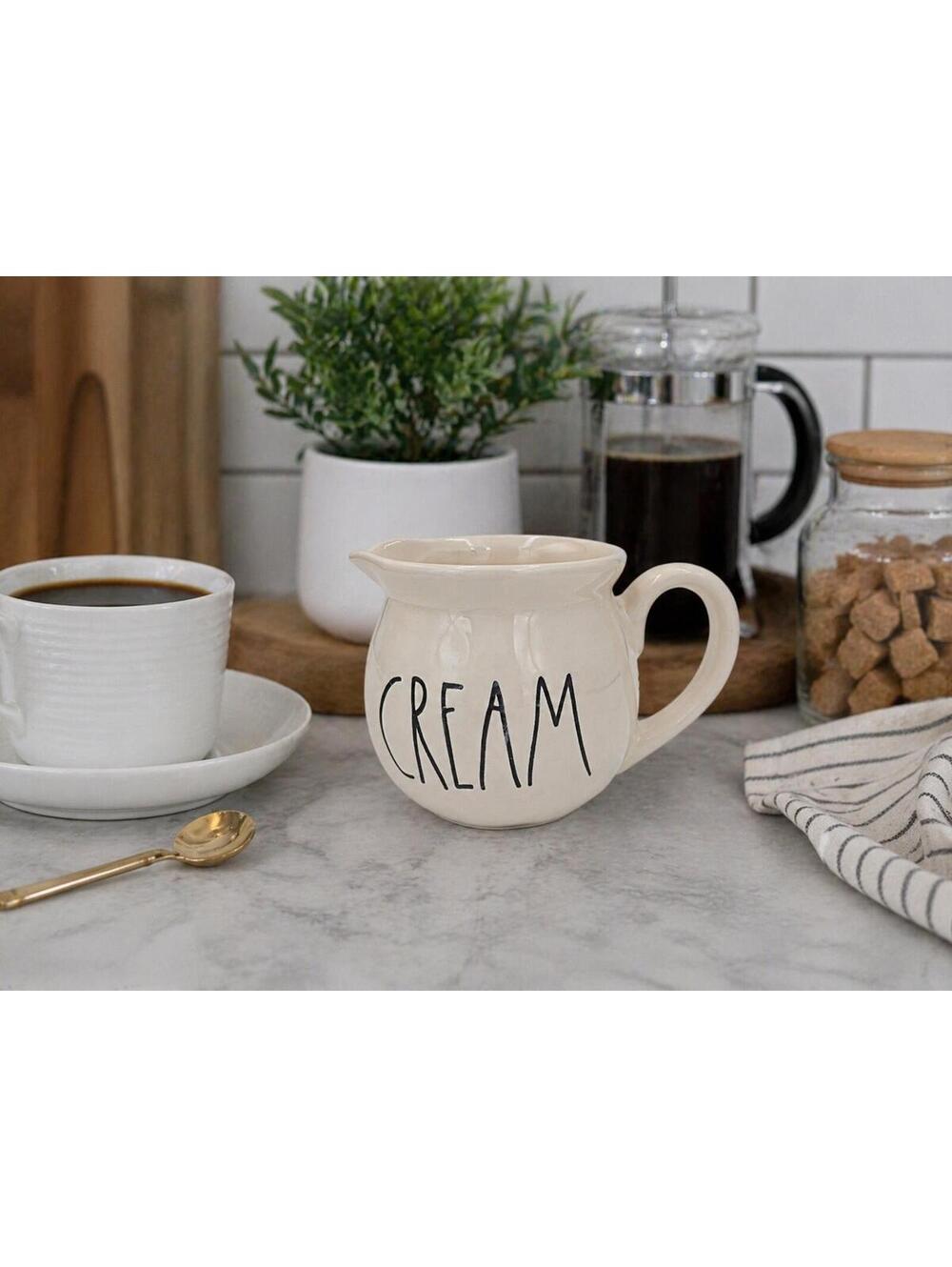 Rae Dunn Black and White Ceramic Creamer